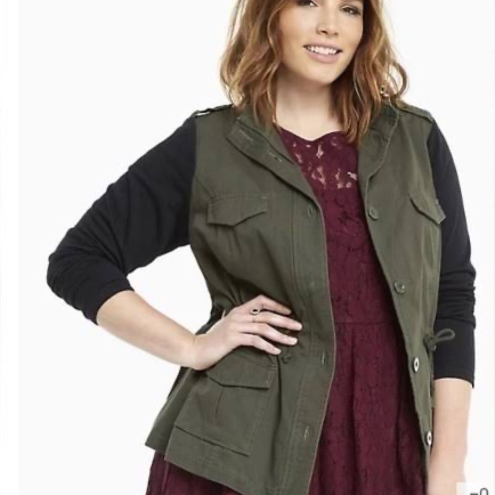Torrid Plus Size Twill & French Terry Utility Jacket - Size 3